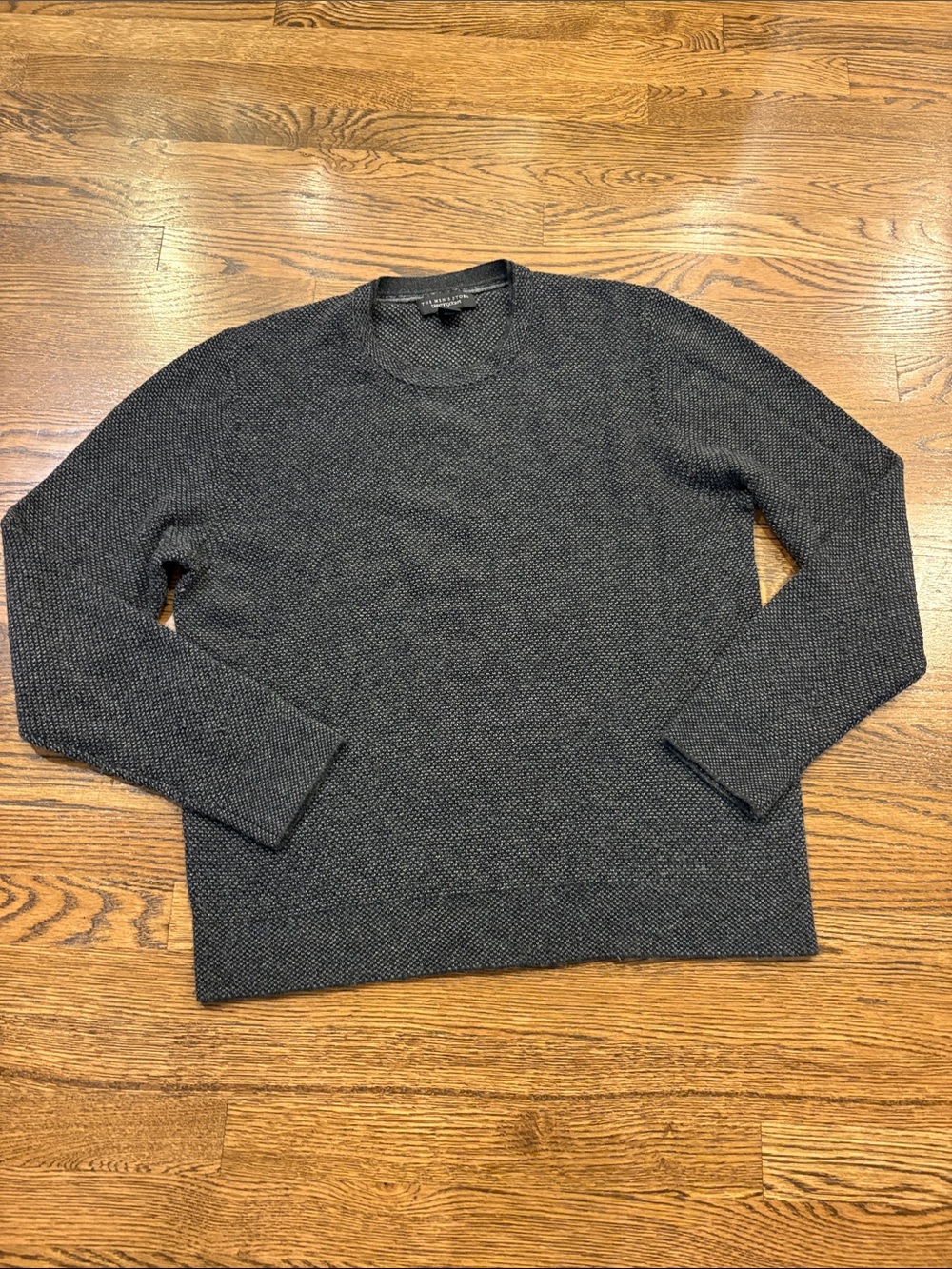 Bloomingdale’s Men's Charcoal Crewneck Sweater, wool/cashmere, xl